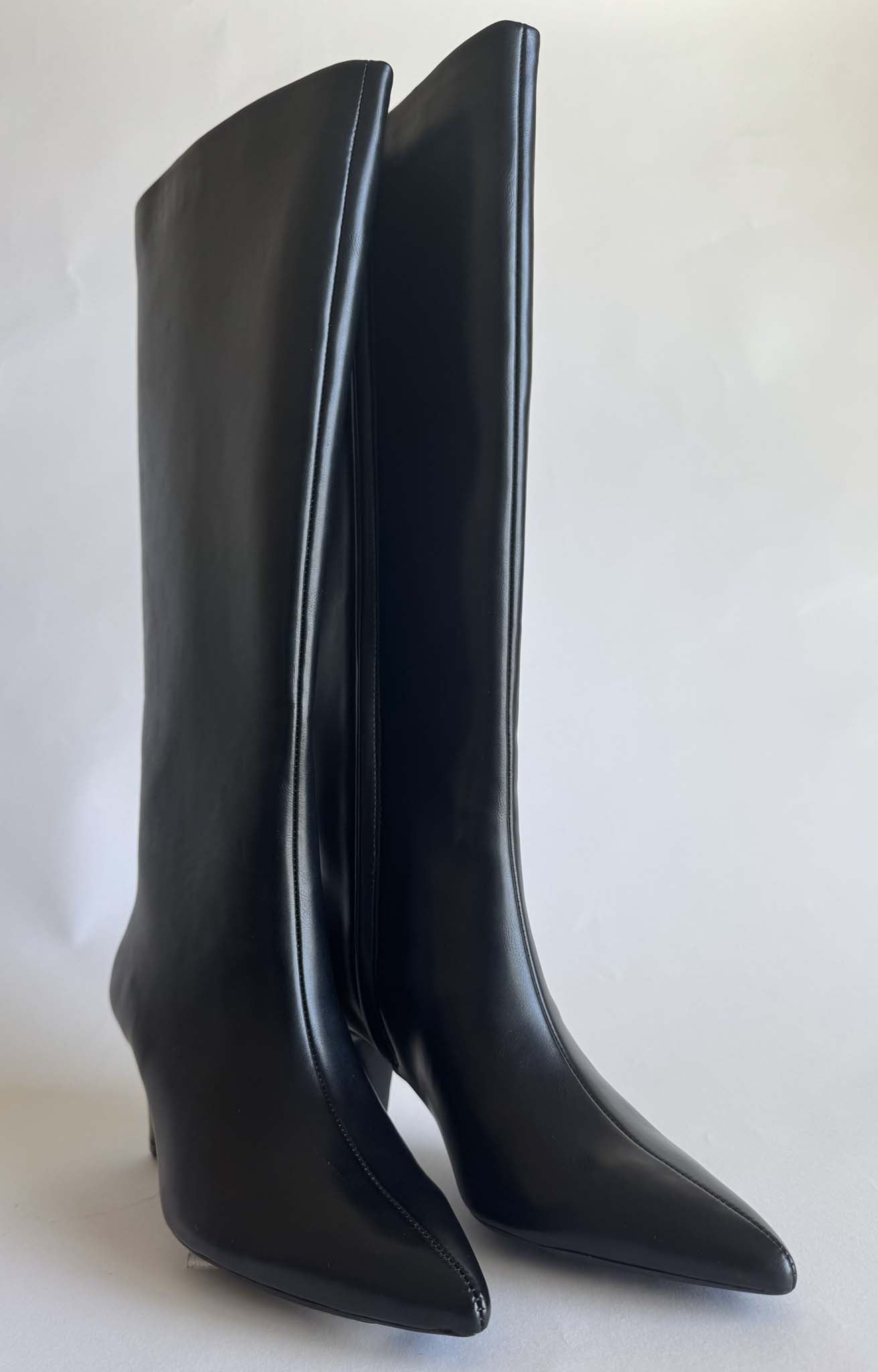 Alfani Womens Kaiaa Stovepipe Boots Black Smooth 6M (store-stock - LIKE NEW)