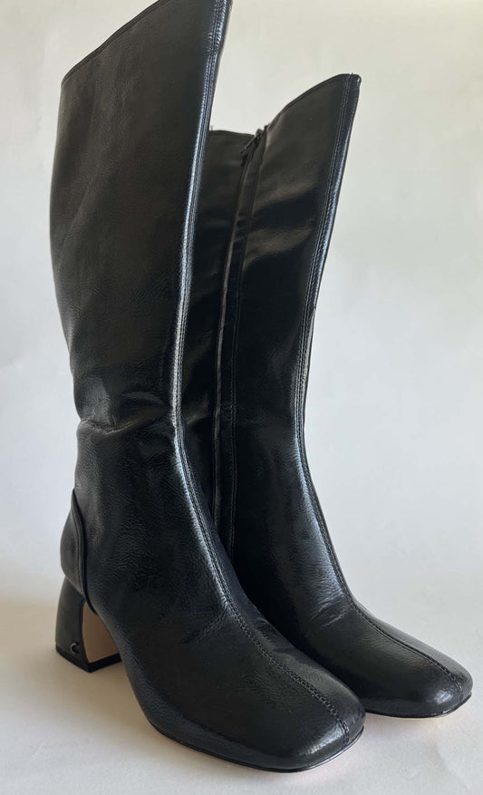 Circus NY by Sam Edelman Womens Olympia Dress Boots Black Crinkle Patent 7.5M (store-stock - LIKE NEW)