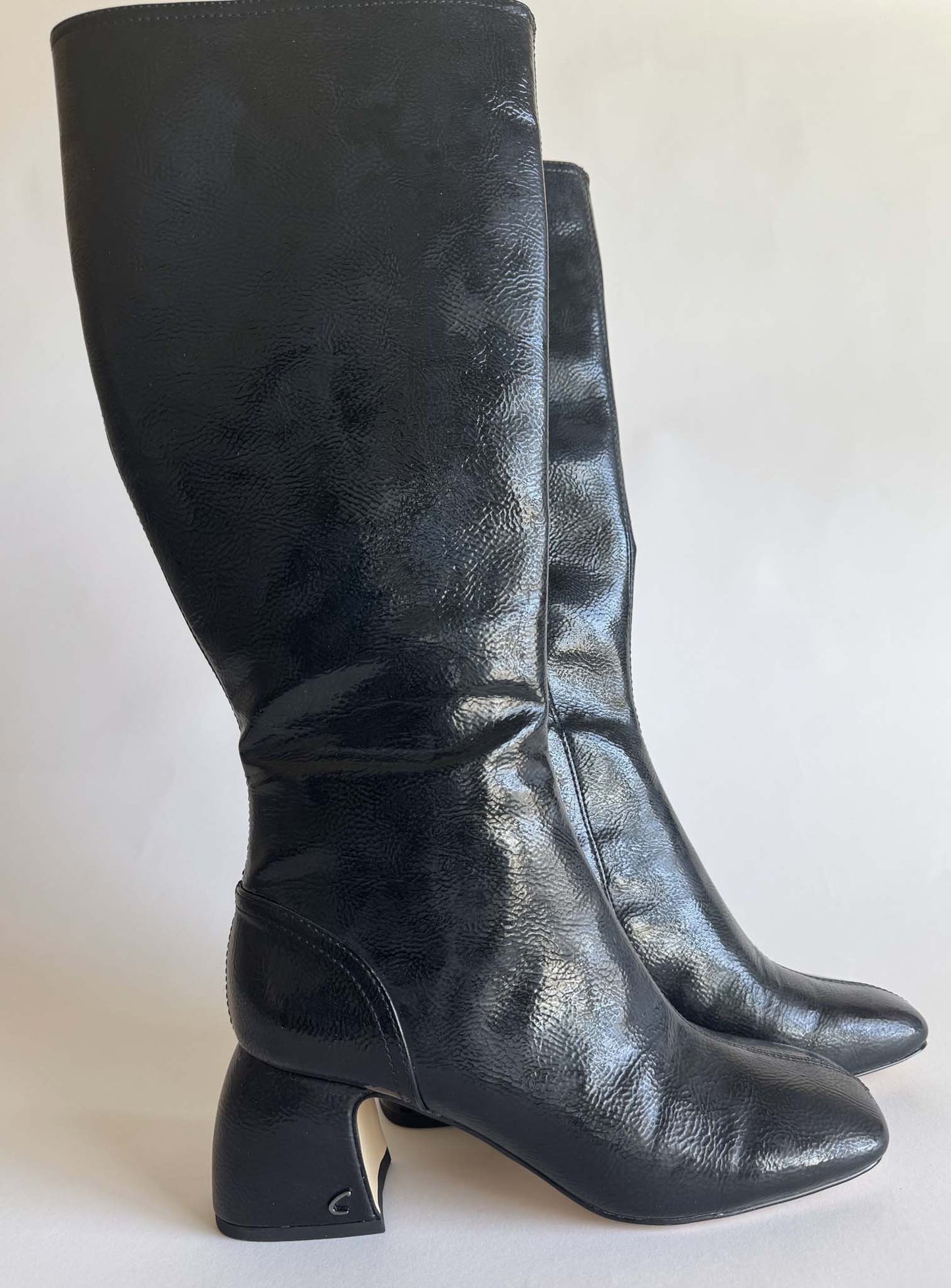 Circus NY by Sam Edelman Womens Olympia Dress Boots Black Crinkle Patent 7.5M (store-stock - LIKE NEW)