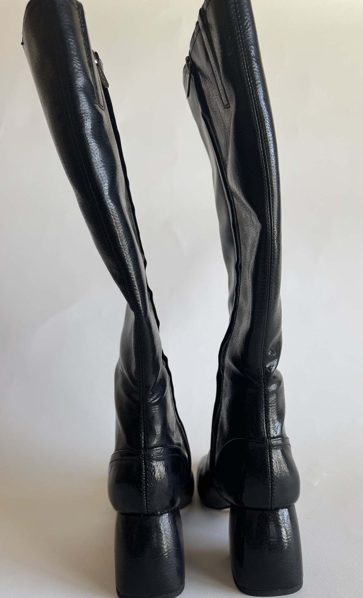 Circus NY by Sam Edelman Womens Olympia Dress Boots Black Crinkle Patent 7.5M (store-stock - LIKE NEW)